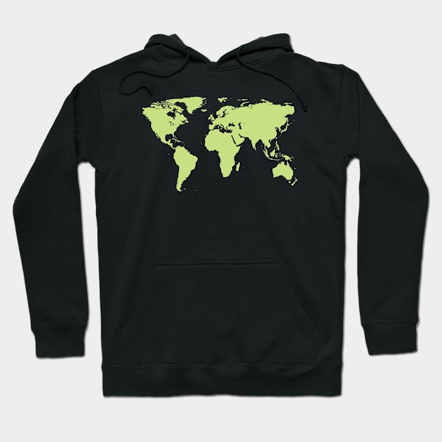 Fullcolor World map - green Hoodie by Aurealis